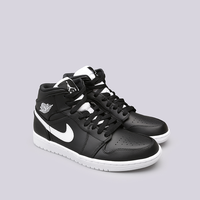 мужские черные кроссовки Jordan 1 Mid 554724-038 - цена, описание, фото 2